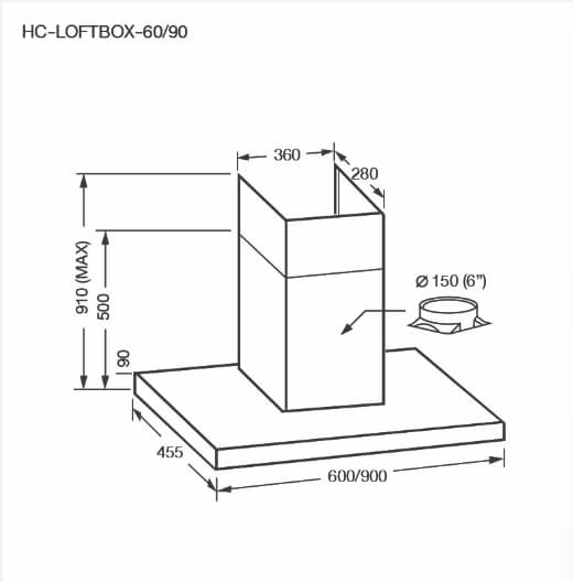 ชุดเซต เตาฝังแม่เหล็กไฟฟ้า 2 หัว + เครื่องดูดควันติดผนัง EVE รุ่น HB73-2CROSS/TC + HC-LOFTBOX-90 ขนาด 90 ซม. สีดำ